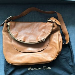 Massimo Dutti brown leather bag